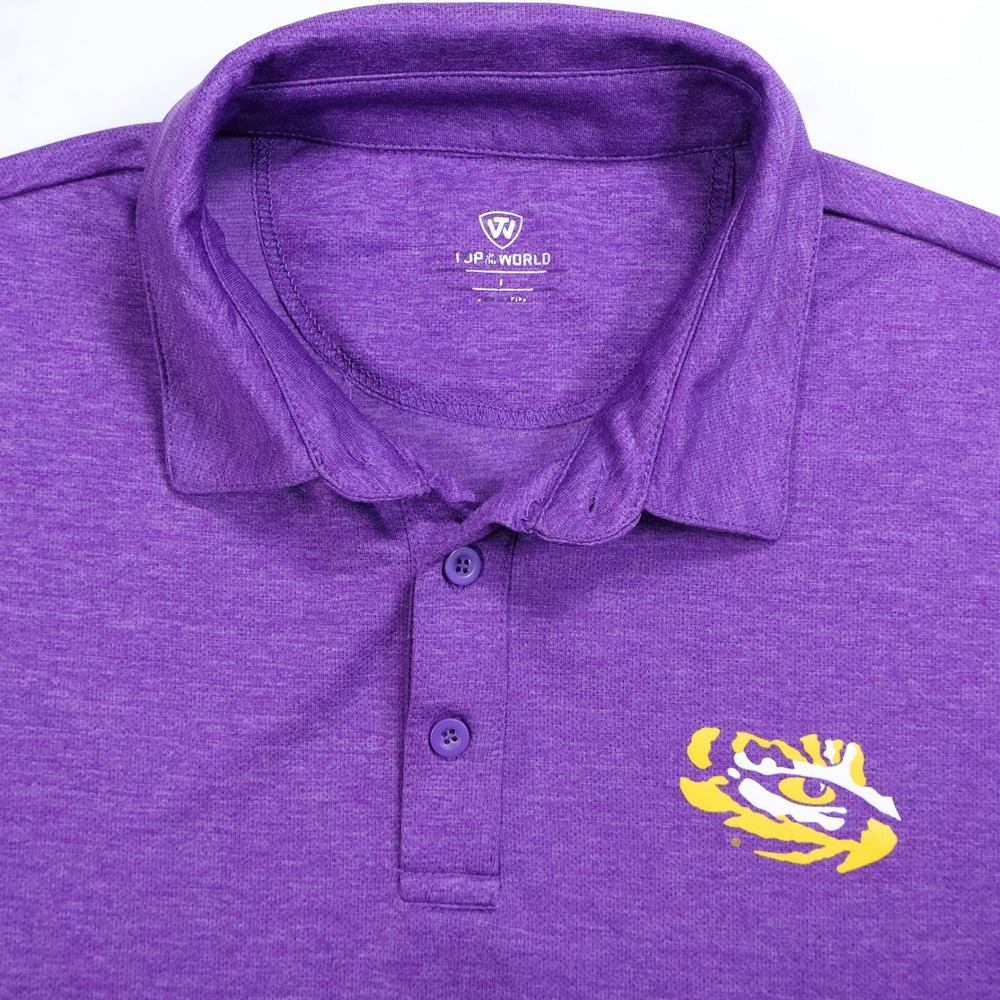 Top of the World LSU‎ Tigers Mens Purple Heathered Polo Large Louisiana State U